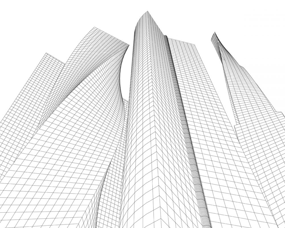Cityscape, Building perspective, Modern building in the city skyline